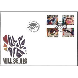Suecia Sweden SPD FDC 2611/14 2008 Arte Pintura Ojos Sobre primer día Suecia Sweden SPD FDC 2611/14 2008 Arte Pintura Ojos Sobre primer día