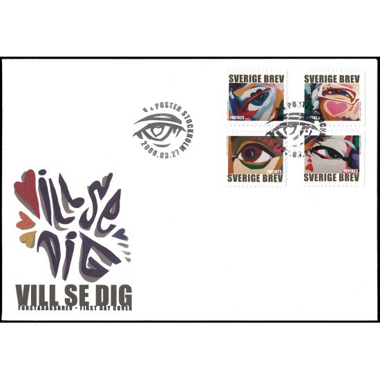 Suecia Sweden SPD FDC 2611/14 2008 Arte Pintura Ojos Sobre primer día Suecia Sweden SPD FDC 2611/14 2008 Arte Pintura Ojos Sobre primer día