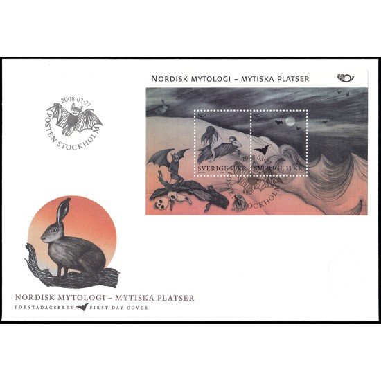 Suecia Sweden SPD FDC HB41 2008 Mitología nórdica Viaje a Blákulla Sobre primer día Suecia Sweden SPD FDC HB41 2008 Mitología nórdica Viaje a Blákulla Sobre primer día
