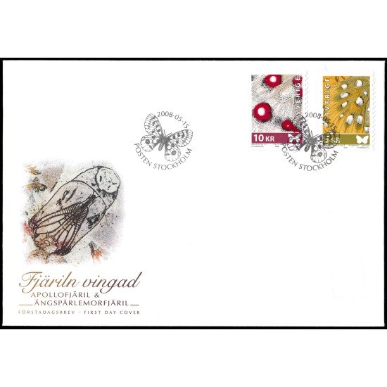 Suecia Sweden SPD FDC 2632/33 2008 Fauna Mariposas Sobre primer día Suecia Sweden SPD FDC 2632/33 2008 Fauna Mariposas Sobre primer día