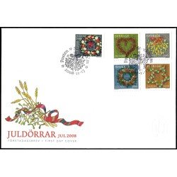 Suecia Sweden SPD FDC 2648/52 2008 Navidad Decoración de puertas Sobre primer día Suecia Sweden SPD FDC 2648/52 2008 Navidad Decoración de puertas Sobre primer día