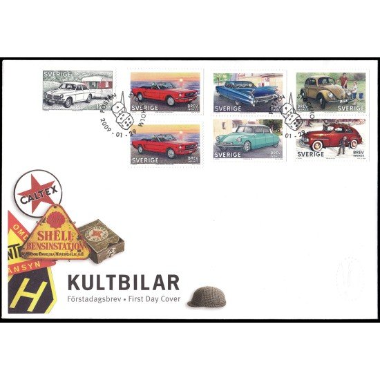 Suecia Sweden SPD FDC 2658/63 2009 Coches de culto de los años 1940-60 Sobre primer día Suecia Sweden SPD FDC 2658/63 2009 Coches de culto de los años 1940-60 Sobre primer día