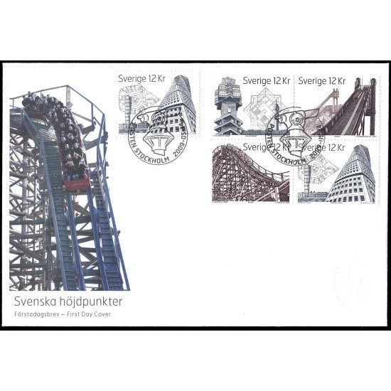 Suecia Sweden SPD FDC 2684/87 2009 Construcciones espectaculares suecas Sobre primer día Suecia Sweden SPD FDC 2684/87 2009 Construcciones espectaculares suecas Sobre primer día