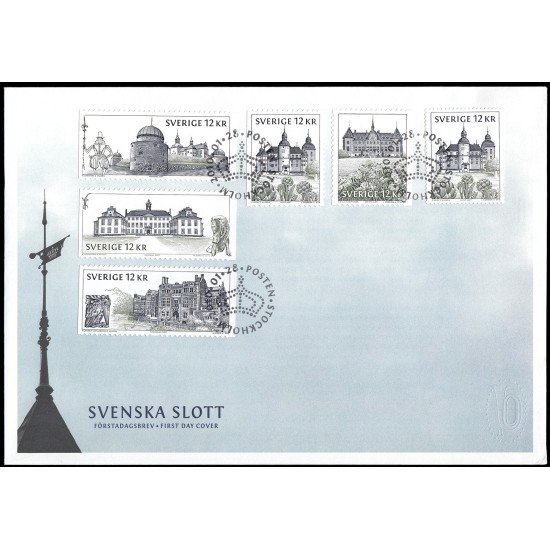 Suecia Sweden SPD FDC 2721/26 2010 Castillos y palacios suecos Sobre primer día Suecia Sweden SPD FDC 2721/26 2010 Castillos y palacios suecos Sobre primer día