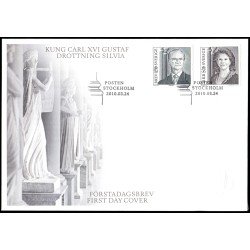 Suecia Sweden SPD FDC 2734/35 2010 Rey Carlos Gustavo XVI y Reina Silvia Sobre primer día Suecia Sweden SPD FDC 2734/35 2010 Rey Carlos Gustavo XVI y Reina Silvia Sobre primer día