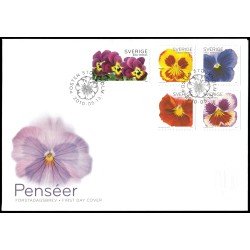 Suecia Sweden SPD FDC 2736/40 2010 Flores Pensamientos Sobre primer día Suecia Sweden SPD FDC 2736/40 2010 Flores Pensamientos Sobre primer día