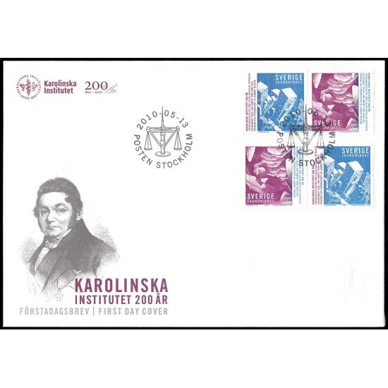 Suecia Sweden SPD FDC 2745/46 2010 200 aniv. del Instituto Karolinska Sobre primer día Suecia Sweden SPD FDC 2745/46 2010 200 aniv. del Instituto Karolinska Sobre primer día