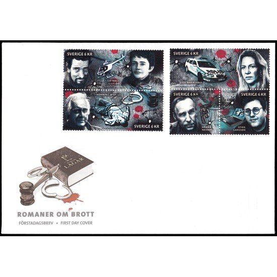 Suecia Sweden SPD FDC 2750/54 2010 Personalidades Autores de novelas policíacas Sobre primer día Suecia Sweden SPD FDC 2750/54 2010 Personalidades Autores de novelas policíacas Sobre primer día
