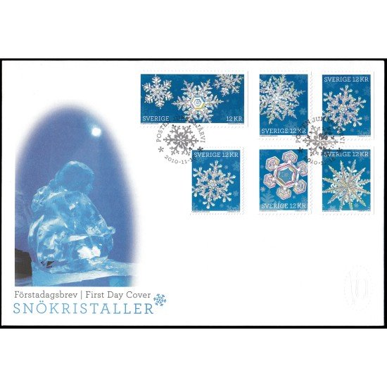 Suecia Sweden SPD FDC 2768/72 2010 Cristales de nieve Sobre primer día Suecia Sweden SPD FDC 2768/72 2010 Cristales de nieve Sobre primer día