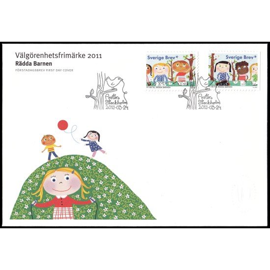 Suecia Sweden SPD FDC 2785/86 2011 Sellos de beneficencia Save the Children Sobre primer día Suecia Sweden SPD FDC 2785/86 2011 Sellos de beneficencia Save the Children Sobre primer día