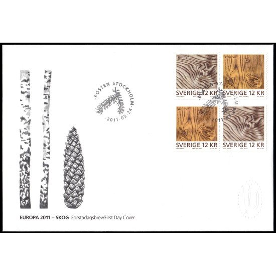Suecia Sweden SPD FDC 2797/98 2011 Europa Bosques Sobre primer día Suecia Sweden SPD FDC 2797/98 2011 Europa Bosques Sobre primer día