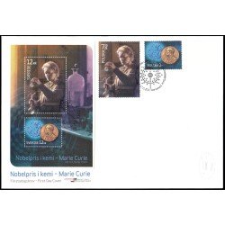 Suecia Sweden SPD FDC HB59 2011 Centenario del segundo Premio Nobel a Marie Curie Sobre primer día Suecia Sweden SPD FDC HB59 2011 Centenario del segundo Premio Nobel a Marie Curie Sobre primer día