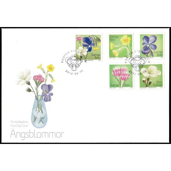 Suecia Sweden SPD FDC 2867/71 2012 Flores de primavera Sobre primer día Suecia Sweden SPD FDC 2867/71 2012 Flores de primavera Sobre primer día