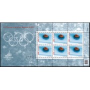 Suiza Switzerland 1875 2005 Juegos olímpicos de invierno 2006 en Turín Curling minihojita MNH