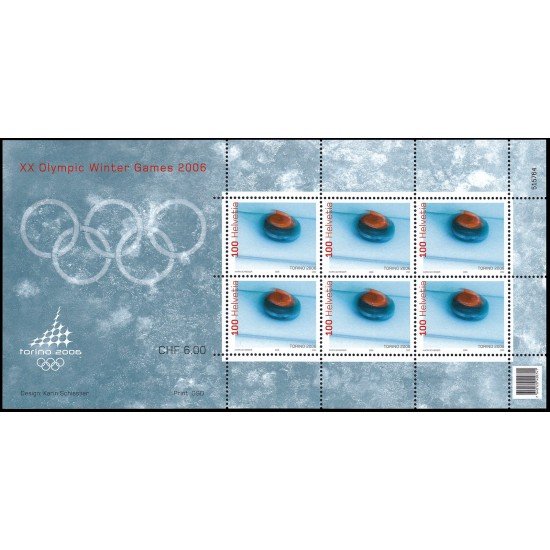 Suiza Switzerland 1875 2005 Juegos olímpicos de invierno 2006 en Turín Curling minihojita MNH Suiza Switzerland 1875 2005 Juegos olímpicos de invierno 2006 en Turín Curling minihojita MNH