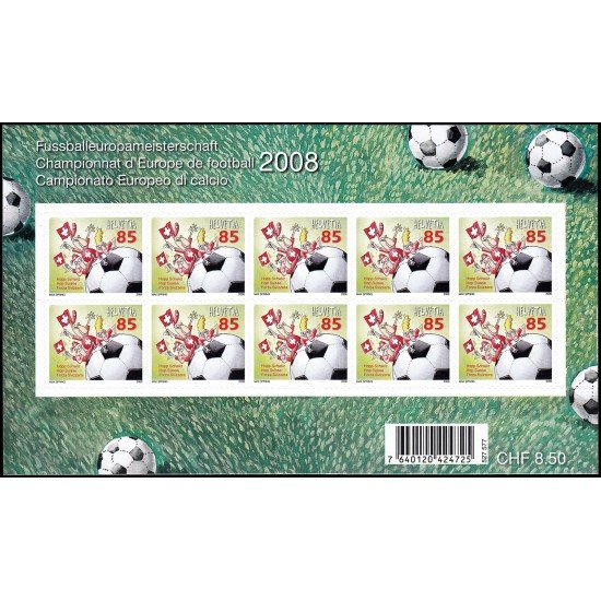Suiza Switzerland 1990 2008 Fútbol Euro 2008 minihojita Autoadhesivos Suiza Switzerland 1990 2008 Fútbol Euro 2008 minihojita Autoadhesivos