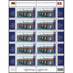 Suiza Switzerland 1994 2008 Antiguo puente de Bad Sackingen sobre el Rhin, Alemania y Suiza minihojita MNH