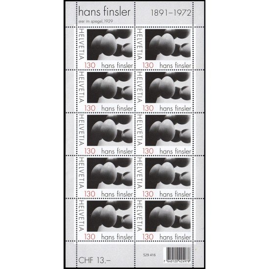 Suiza Switzerland 2014 2008 Arte concreto Huevos fuera del espejo de Hans Finsler minihojita MNH Suiza Switzerland 2014 2008 Arte concreto Huevos fuera del espejo de Hans Finsler minihojita MNH