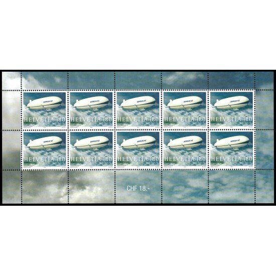 Suiza Switzerland 1798 2004 Transporte aereo Dirigible Zeppelin minihojita MNH Suiza Switzerland 1798 2004 Transporte aereo Dirigible Zeppelin minihojita MNH