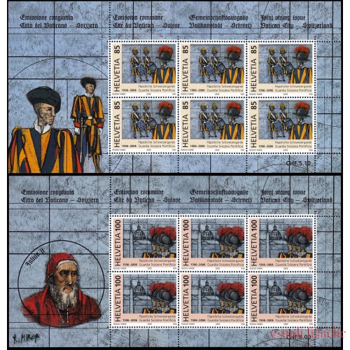Suiza Switzerland 1871/72 2005 Armada 500 aniv. de la Guardia Suiza pontifical Emisión conjunta con Ciudad del Vaticano minihojita MNH Suiza Switzerland 1871/72 2005 Armada 500 aniv. de la Guardia Suiza pontifical Emisión conjunta con Ciudad del Vaticano minihojita MNH