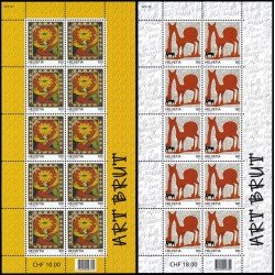Suiza Switzerland 1940/41 2007 Arte en bruto minihojita MNH