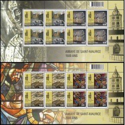 Suiza Switzerland 2301/04 2015 1500 años de la abadía de San Mauricio minihojita MNH Suiza Switzerland 2301/04 2015 1500 años de la abadía de San Mauricio minihojita MNH