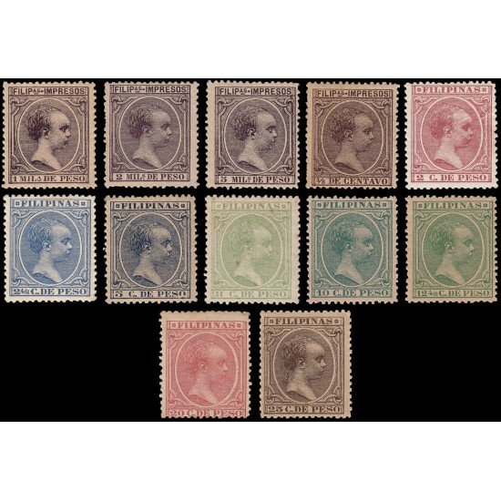 Filipinas Philippines 76/87 1890 Alfonso XIII MH Filipinas Philippines 76/87 1890 Alfonso XIII MH