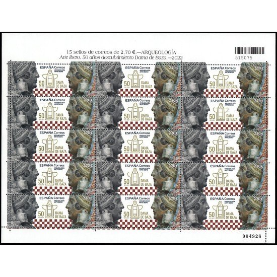 España Spain Minipliego 99l 2022 Arqueología Arte Íbero 50 años Dama de Baza España Spain Minipliego 99l 2022 Arqueología Arte Íbero 50 años Dama de Baza