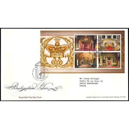 Gran Bretaña F4000 2014 SPD FDC El palacio de Buckingham a través del tiempo London Sobre primer día Gran Bretaña F4000 2014 SPD FDC El palacio de Buckingham a través del tiempo London Sobre primer día