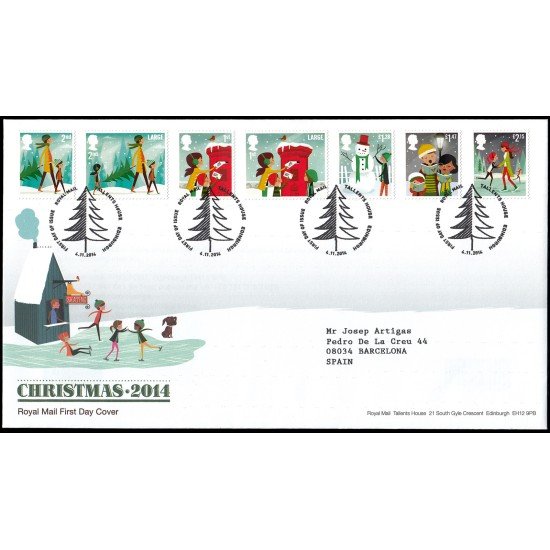 Gran Bretaña 4070/76 2014 SPD FDC Navidad Tallents House Edinburgh Sobre primer día Gran Bretaña 4070/76 2014 SPD FDC Navidad Tallents House Edinburgh Sobre primer día