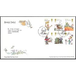 Gran Bretaña HB 90 2012 SPD FDC Personalidades Roald Dahl escritor Great Missenden Sobre primer día Gran Bretaña HB 90 2012 SPD FDC Personalidades Roald Dahl escritor Great Missenden Sobre primer día