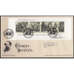 Gran Bretaña HB 94 2012 SPD FDC 200 aniv. nacimiento del escritor Charles Dickens Portsmouth Sobre primer día Gran Bretaña HB 94 2012 SPD FDC 200 aniv. nacimiento del escritor Charles Dickens Portsmouth Sobre primer día