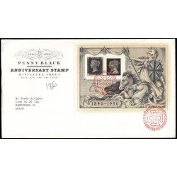 Gran Bretaña HB 6 1990 SPD FDC London 90 Exposición filatélica mundial Philatelic Bureau Sobre primer día Gran Bretaña HB 6 1990 SPD FDC London 90 Exposición filatélica mundial Philatelic Bureau Sobre primer día