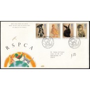 Gran Bretaña 1439/42 1990 SPD FDC 150 aniv. de la Real Sociedad Protectora de Animales Philatelic Bureau Sobre primer día