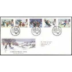 Gran Bretaña 1494/98 1990 SPD FDC Navidad Philatelic Bureau Sobre primer día Gran Bretaña 1494/98 1990 SPD FDC Navidad Philatelic Bureau Sobre primer día