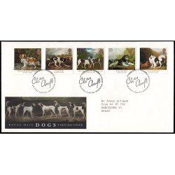 Gran Bretaña 1511/15 1991 SPD FDC Cuadros de Perros George Stubbs Philatelic Bureau Sobre primer día Gran Bretaña 1511/15 1991 SPD FDC Cuadros de Perros George Stubbs Philatelic Bureau Sobre primer día