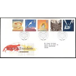Gran Bretaña 1817/21 1995 SPD FDC 50 aniv. del fin de la segunda guerra mundial London Sobre primer día Gran Bretaña 1817/21 1995 SPD FDC 50 aniv. del fin de la segunda guerra mundial London Sobre primer día