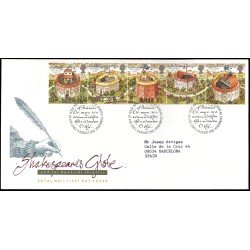 Gran Bretaña 1826/30 1995 SPD FDC Apertura del nuevo teatro Shakespeare Globe Philatelic Bureau Sobre primer día Gran Bretaña 1826/30 1995 SPD FDC Apertura del nuevo teatro Shakespeare Globe Philatelic Bureau Sobre primer día
