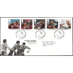 Gran Bretaña 1837/41 1995 SPD FDC Centenario de la liga de rugby Huddersfield Sobre primer día Gran Bretaña 1837/41 1995 SPD FDC Centenario de la liga de rugby Huddersfield Sobre primer día