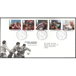 Gran Bretaña 1837/41 1995 SPD FDC Centenario de la liga de rugby Philatelic Bureau Sobre primer día Gran Bretaña 1837/41 1995 SPD FDC Centenario de la liga de rugby Philatelic Bureau Sobre primer día