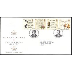 Gran Bretaña 1847/50 1996 SPD FDC 200 aniv. de la muerte del poeta escocés Robert Burns Dumfries Sobre primer día Gran Bretaña 1847/50 1996 SPD FDC 200 aniv. de la muerte del poeta escocés Robert Burns Dumfries Sobre primer día