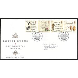 Gran Bretaña 1847/50 1996 SPD FDC 200 aniv. de la muerte del poeta escocés Robert Burns Philatelic Bureau Sobre primer día Gran Bretaña 1847/50 1996 SPD FDC 200 aniv. de la muerte del poeta escocés Robert Burns Philatelic Bureau Sobre primer día