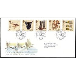 Gran Bretaña 1861/65 1996 SPD FDC 50 aniv. del Wildfowl and Wetlands Trust Philatelic Bureau Sobre primer día Gran Bretaña 1861/65 1996 SPD FDC 50 aniv. del Wildfowl and Wetlands Trust Philatelic Bureau Sobre primer día