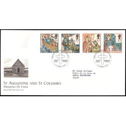 Gran Bretaña 1942/45 1997 SPD FDC Aniversarios religiosos Asle of Iona Sobre primer día Gran Bretaña 1942/45 1997 SPD FDC Aniversarios religiosos Asle of Iona Sobre primer día