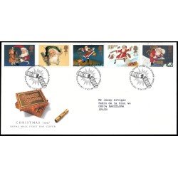 Gran Bretaña 2002/06 1997 SPD FDC Navidad 150 aniv. de Christmas Cracker Bethlehem Sobre primer día Gran Bretaña 2002/06 1997 SPD FDC Navidad 150 aniv. de Christmas Cracker Bethlehem Sobre primer día
