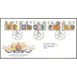 Gran Bretaña 2022/26 1998 SPD FDC 650 aniv. de la Orden de la Jarretera, Las Bestias de la Reina Philatelic Bureau Sobre primer día Gran Bretaña 2022/26 1998 SPD FDC 650 aniv. de la Orden de la Jarretera, Las Bestias de la Reina Philatelic Bureau Sobre primer día