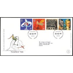 Gran Bretaña 2070/73 1999 SPD FDC Millennium Serie 2 Viajeros Philatelic Bureau Sobre primer día Gran Bretaña 2070/73 1999 SPD FDC Millennium Serie 2 Viajeros Philatelic Bureau Sobre primer día