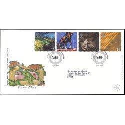Gran Bretaña 2125/28 1999 SPD FDC Millennium Serie 9 Los agricultores Laxton Newark Sobre primer día Gran Bretaña 2125/28 1999 SPD FDC Millennium Serie 9 Los agricultores Laxton Newark Sobre primer día