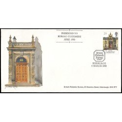 Gran Bretaña 1456 1990 Edificios de correos Sobre con matasello conmemorativo Philatelic Bureau Gran Bretaña 1456 1990 Edificios de correos Sobre con matasello conmemorativo Philatelic Bureau
