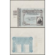 Billete Banco de Valls 50 ptas 1921 Sin firmas y con matriz Sin circular Precioso